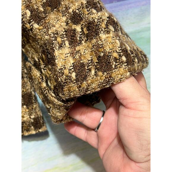 Women's Kasper Tweed Brown Suit Lined Jacket Size Small Excellent Condition - Picture 3 of 8